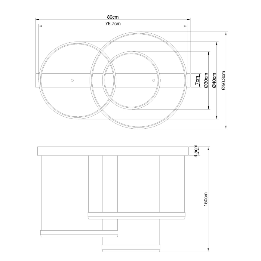 Globo - Lampadario a sospensione con filo LED dimmerabile LED/55W/230V 2700-6000K + telecomando