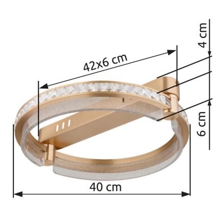 Globo - Plafonnier à intensité variable en cristal LED/36W/230V 2700K-6000K + télécommande