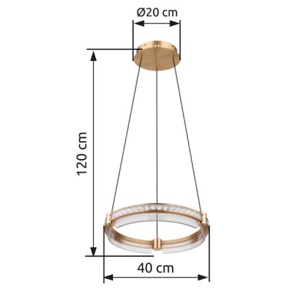 Globo - LED Dimmerabile cristallo lampadario su filo LED/36W/230V 2700K-6000K + telecomando