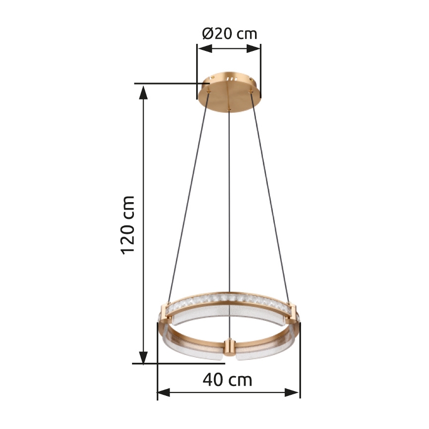 Globo - LED Dimmerabile cristallo lampadario su filo LED/36W/230V 2700K-6000K + telecomando