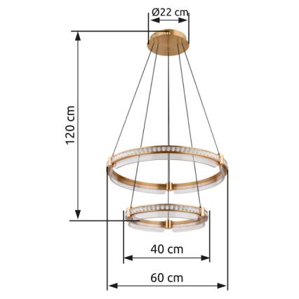 Globo - LED Dimmerabile cristallo lampadario su filo LED/78W/230V 2700K-6000K + telecomando