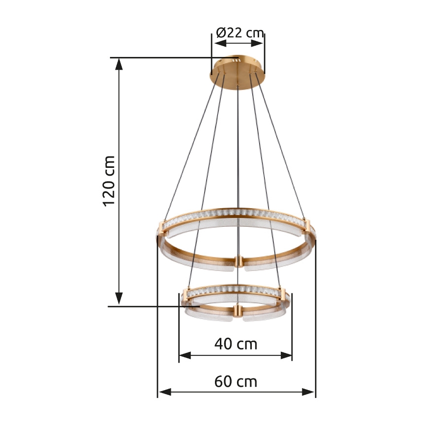 Globo - LED Dimmerabile cristallo lampadario su filo LED/78W/230V 2700K-6000K + telecomando