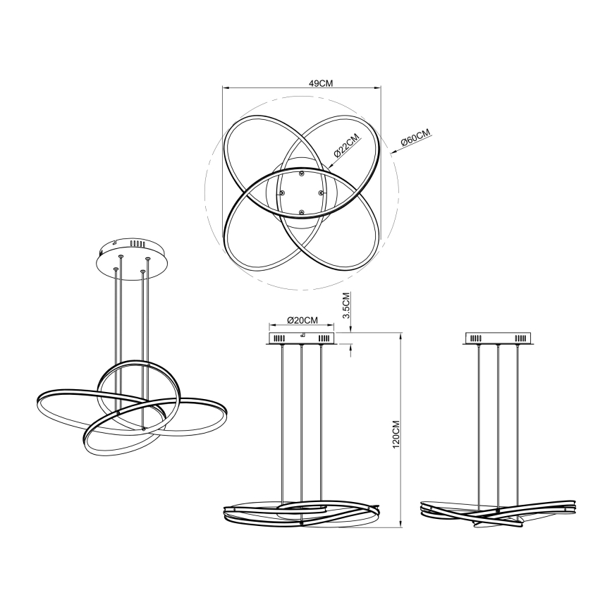 Globo - Lampadario LED a sospensione con filo LED/30W/230V