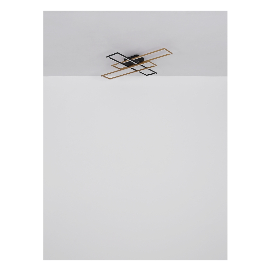 Globo - Plafonnier LED/30W/230V 3000K 60x80 cm noir/doré