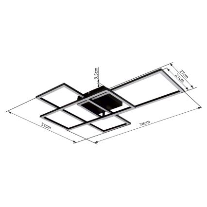 Globo - Lampada da soffitto dimmerabile LED/40W/230V 2700-6500K 51x74 cm Wi-Fi Tuya + telecomando