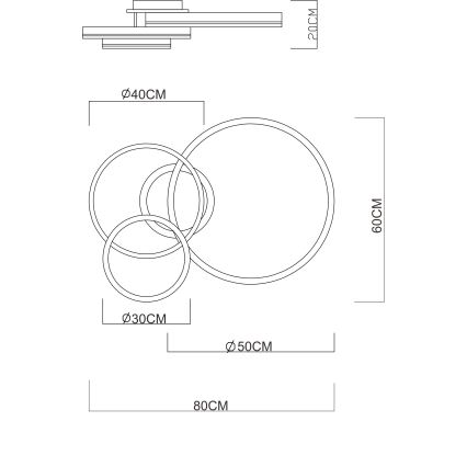 Globo - dimmbare LED-Deckenleuchte LED/72W/230V 2700-6000K 60x80 cm + Fernbedienung