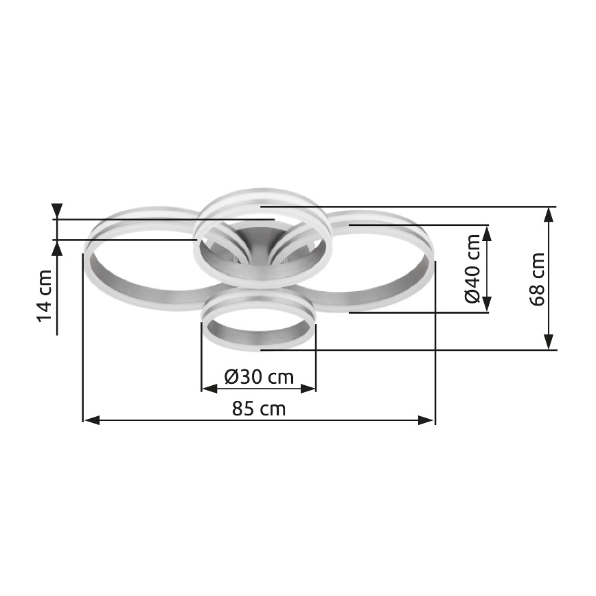 Globo - Plafoniera LED dimmerabile LED/90W/230V 2700-6000K 68x85 cm + telecomando
