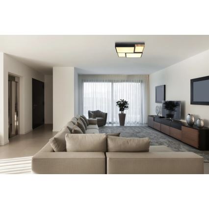 Globo 67286-50 - Plafoniera LED GUNDI LED/50W/230V 60x60 cm marrone/nero