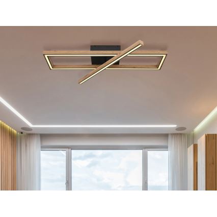 Globo 67287D1 - Plafoniera LED MANDERA LED/36W/230V 20x80 cm marrone