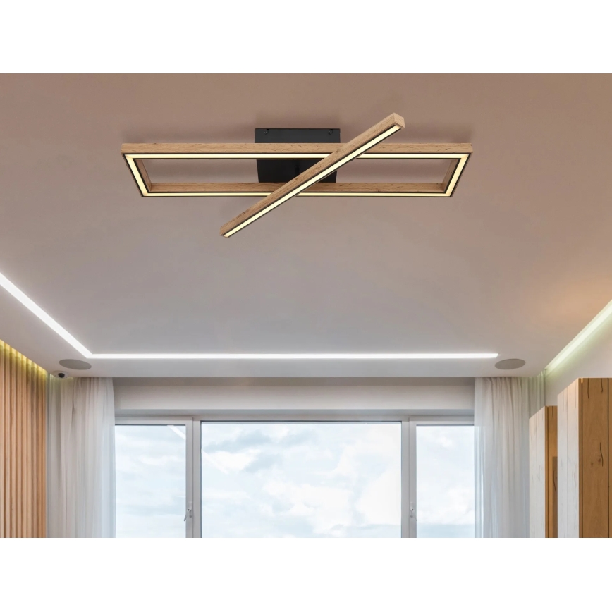 Globo 67287D1 - Plafonnier LED MANDERA LED/36W/230V 20x80 cm marron