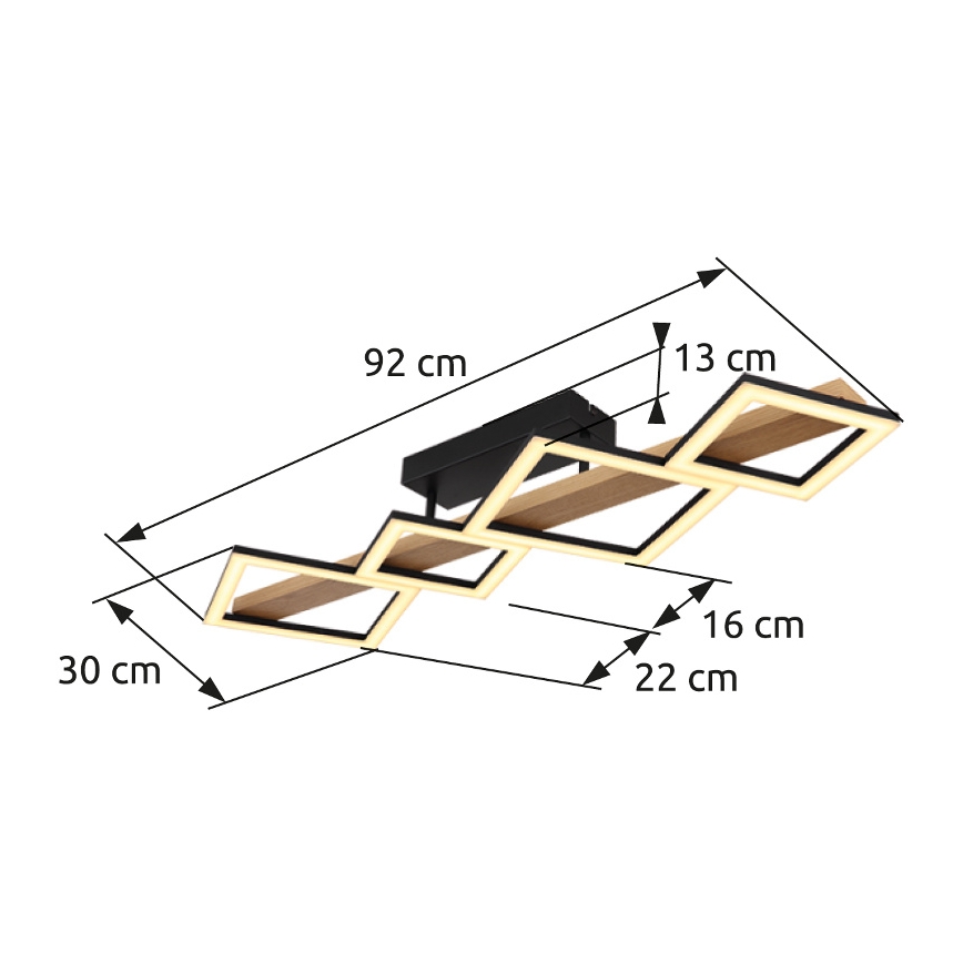 Globo - Plafonnier LED/35W/230V 3000K marron