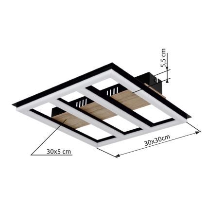 Globo - Plafonnier LED/18W/230V 3000K 30x30 cm