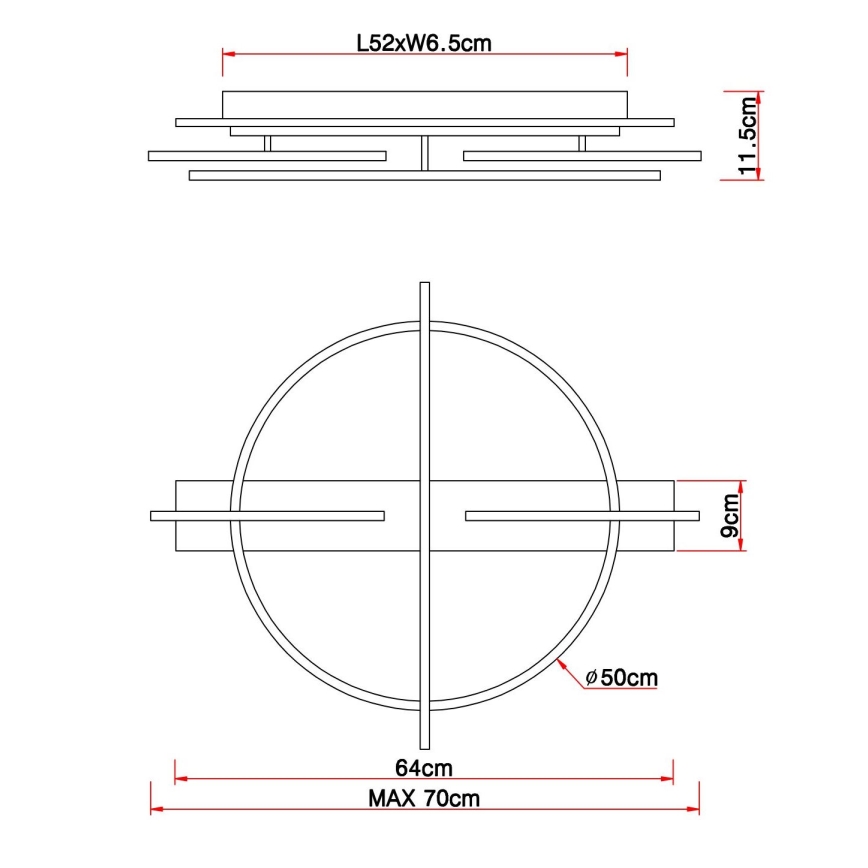 Globo - Plafoniera LED LED/44W/230V
