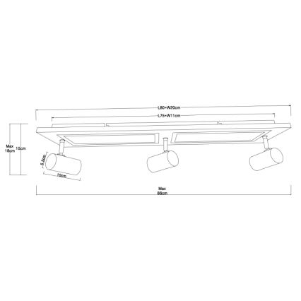 Globo - LED-Strahler LED/24W/230V + 3xGU10/5W