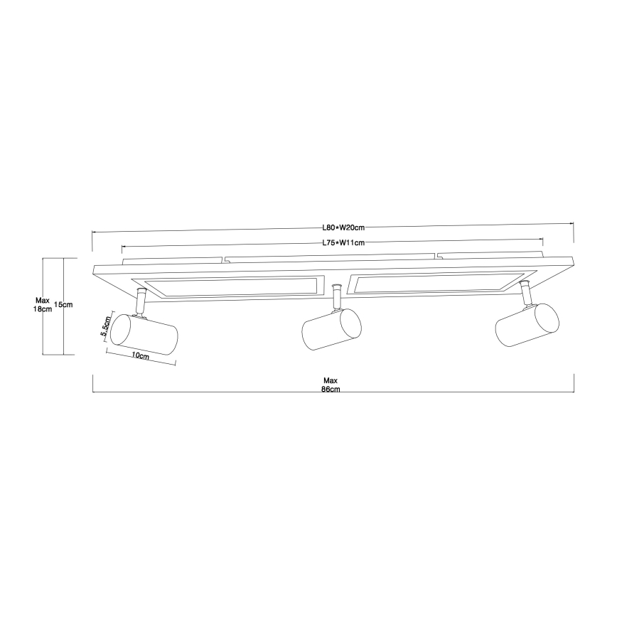 Globo - LED-Strahler LED/24W/230V + 3xGU10/5W