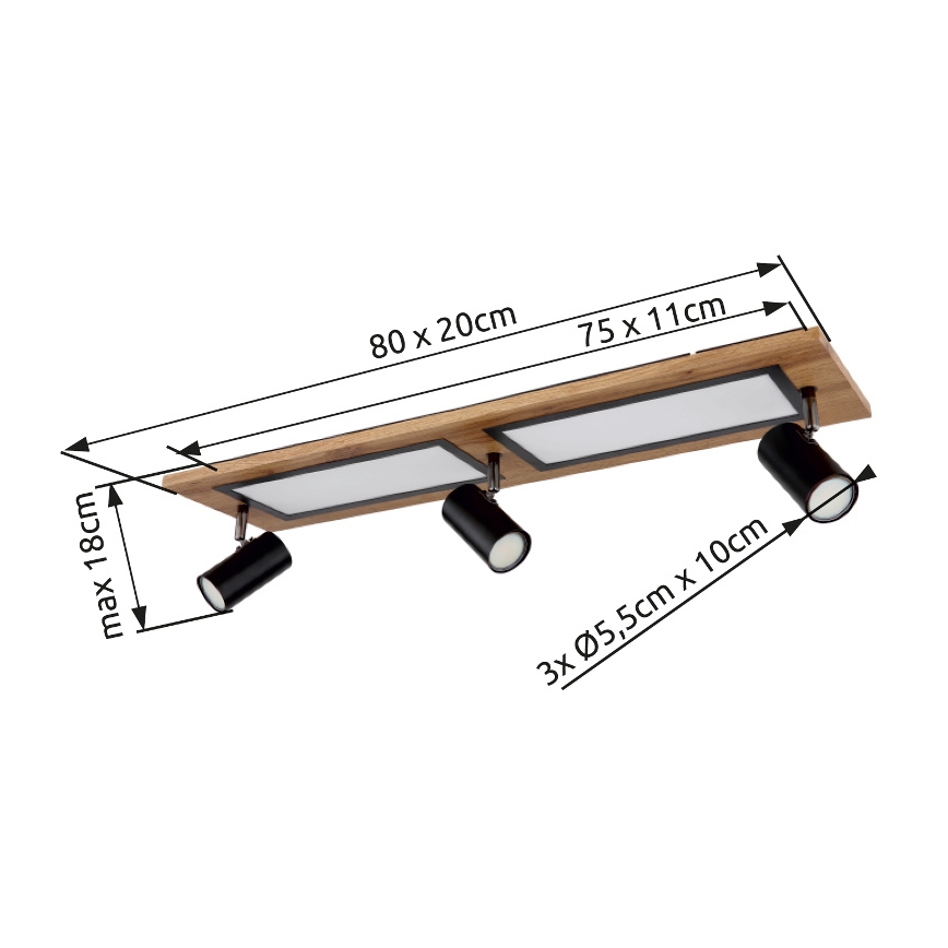 Globo - LED-Strahler LED/24W/230V + 3xGU10/5W