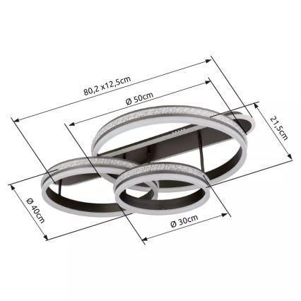 Globo - Dimmbare LED-Deckenleuchte LED/75W/230V 2700K-6000K + Fernbedienung