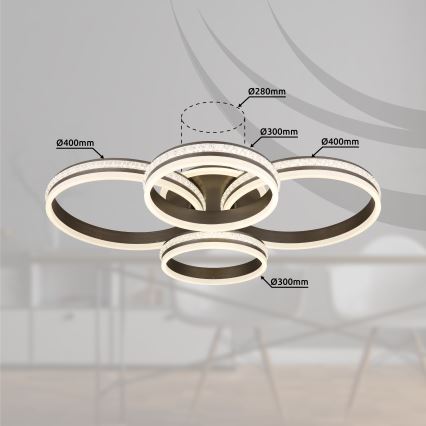 Globo - Plafoniera LED dimmerabile LED/90W/230V 2700K-6000K + telecomando