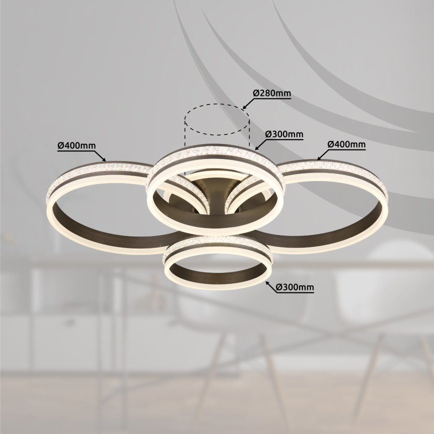 Globo - Plafoniera LED dimmerabile LED/90W/230V 2700K-6000K + telecomando