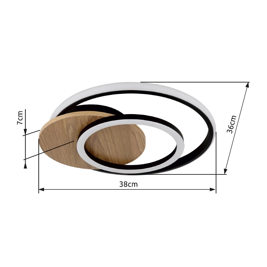 Globo - Plafoniera LED LED/24W/230V nero
