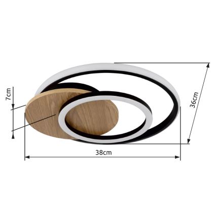 Globo - Plafonnier LED/24W/230V noir