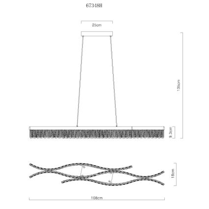 Globo - Suspension filaire LED/35W/230V 3200K chrome mat