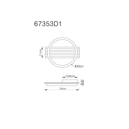 Globo - Plafonnier LED/12W/230V 3000K 30x34 cm