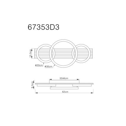 Globo - Plafoniera LED LED/24W/230V 3000K 30x62 cm