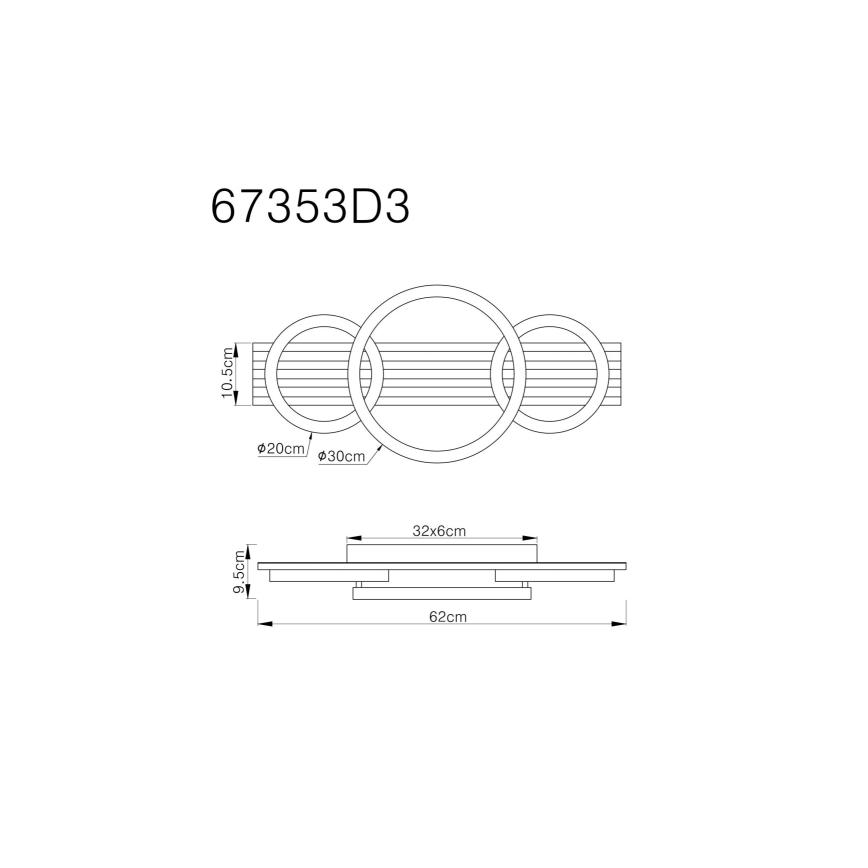 Globo - Plafoniera LED LED/24W/230V 3000K 30x62 cm