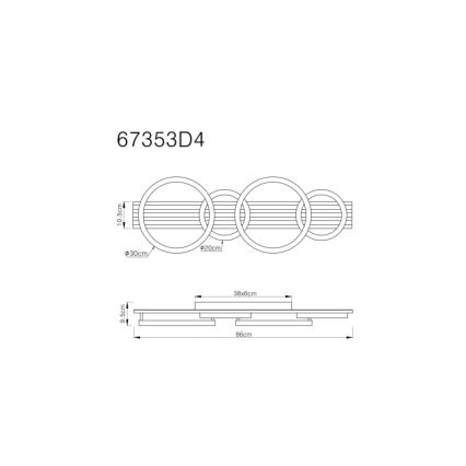 Globo - Plafoniera LED LED/30W/230V 3000K 30x86 cm