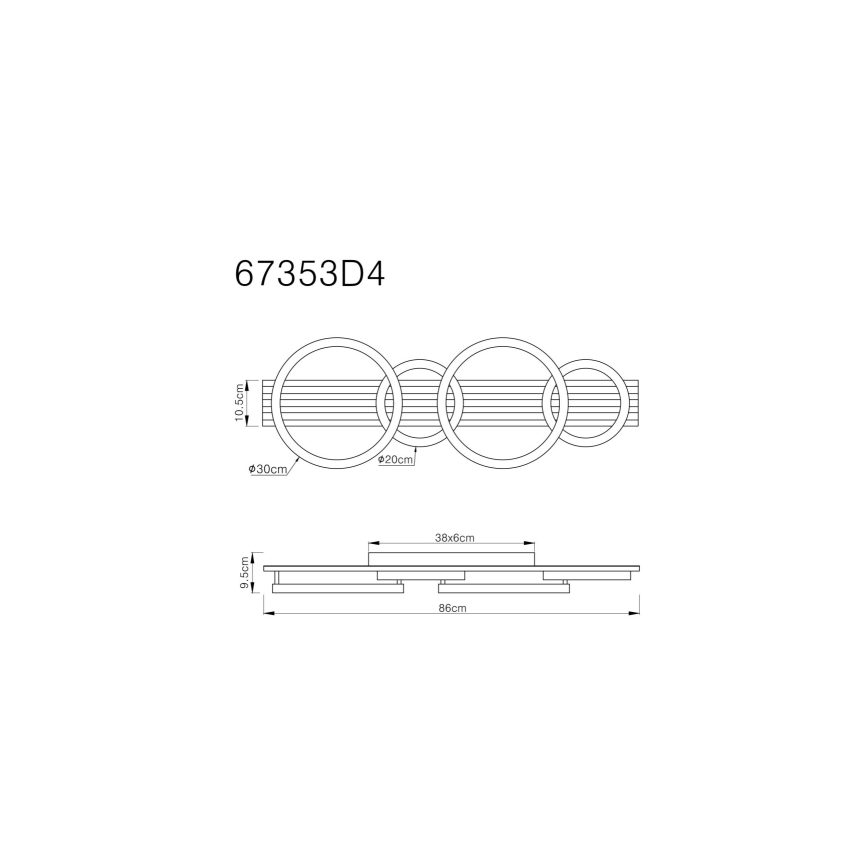Globo - Plafoniera LED LED/30W/230V 3000K 30x86 cm