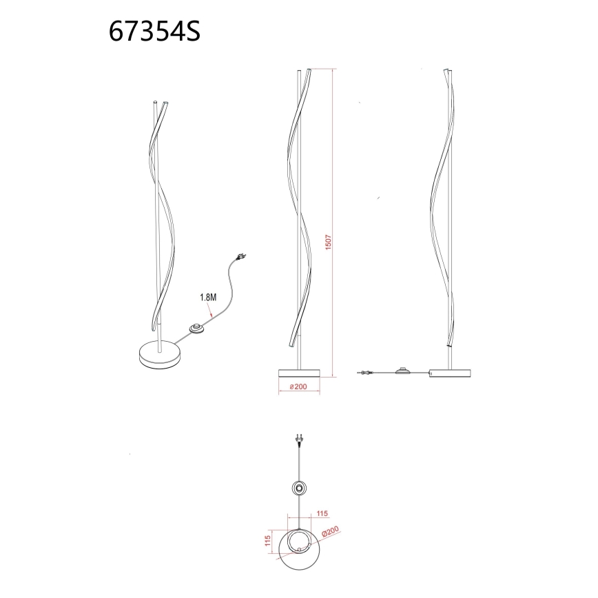 Globo - LED Stehleuchte LED/30W/230V 3000K