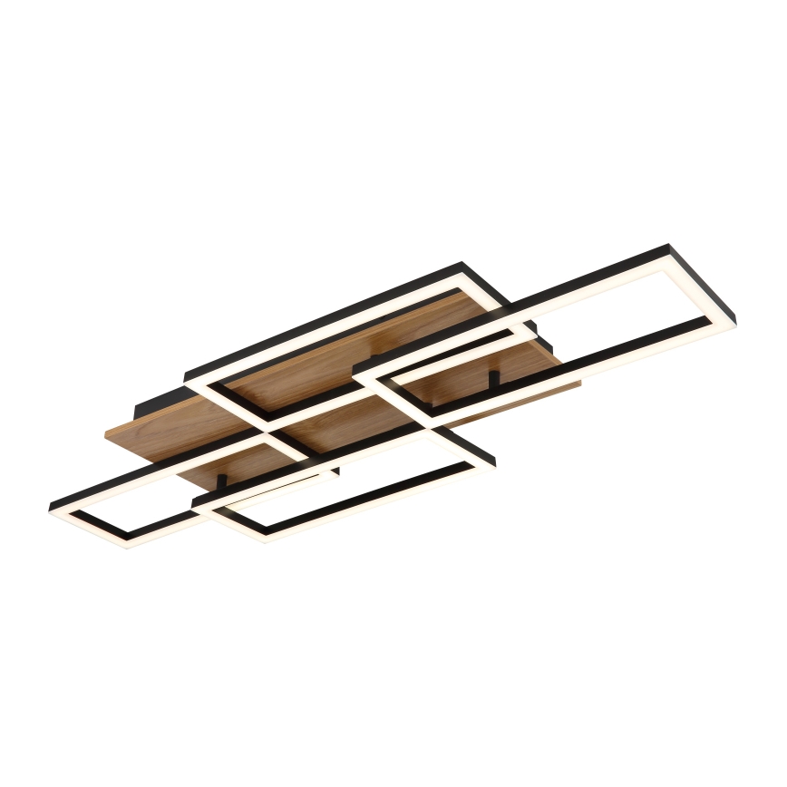 Globo 67359-40 - Lampada da soffitto LED dimmerabile JEFFRY 40W/230V 32,5 x 87,5 cm marrone/nero + telecomando