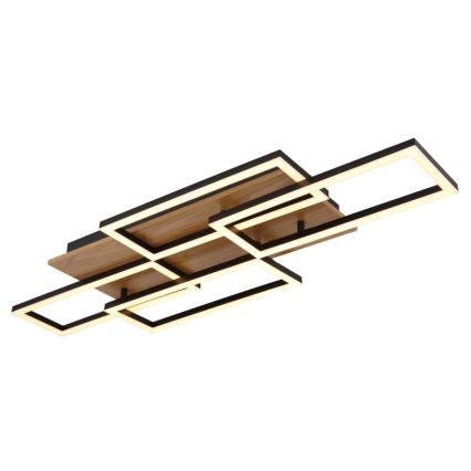 Globo 67359-40 - Lampada da soffitto LED dimmerabile JEFFRY 40W/230V 32,5 x 87,5 cm marrone/nero + telecomando