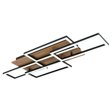 Globo 67359-40 - Lampada da soffitto LED dimmerabile JEFFRY 40W/230V 32,5 x 87,5 cm marrone/nero + telecomando