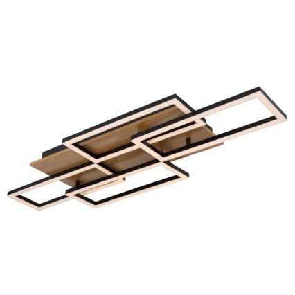 Globo 67359-40 - Lampada da soffitto LED dimmerabile JEFFRY 40W/230V 32,5 x 87,5 cm marrone/nero + telecomando