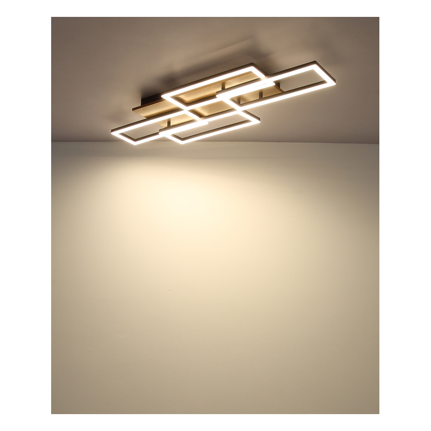 Globo 67359-40 - Lampada da soffitto LED dimmerabile JEFFRY 40W/230V 32,5 x 87,5 cm marrone/nero + telecomando