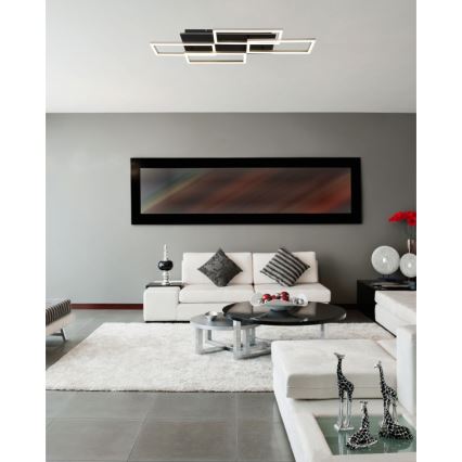 Globo 67359-40A - JEFFRY Lampada da soffitto dimmerabile a LED 40W/230V 32,5x87,5 cm nero + telecomando