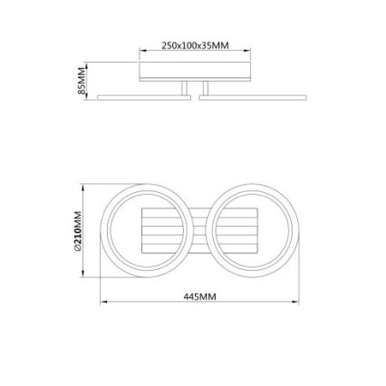 Globo - Plafonnier LED/15W/230V 3000/4200/600K 21x44,5 cm