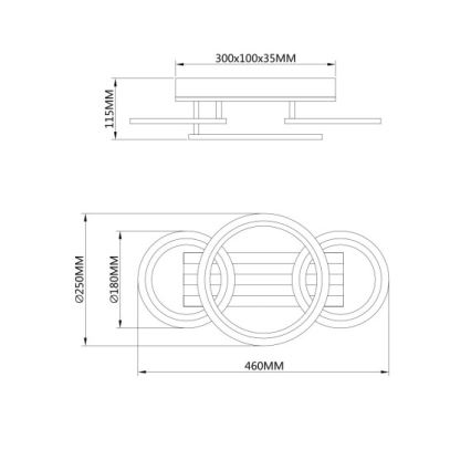 Globo - LED-Deckenleuchte LED/21W/230V 3000/4200/600K 25x46 cm