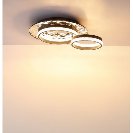Globo - LED-Deckenleuchte LED/24W/230V 3000K 40x50,5 cm schwarz/glänzendes Chrom