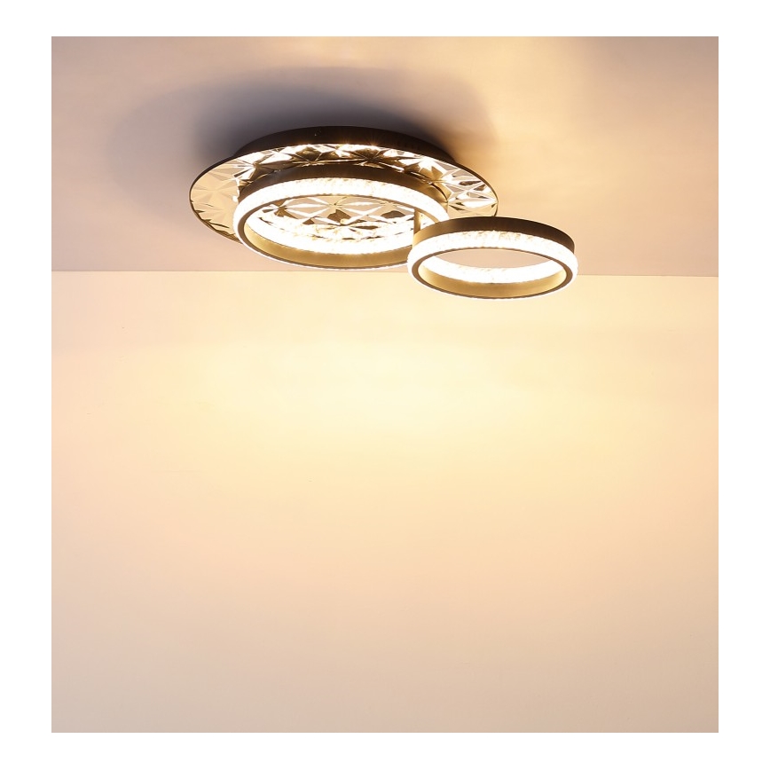 Globo - LED-Deckenleuchte LED/24W/230V 3000K 40x50,5 cm schwarz/glänzendes Chrom