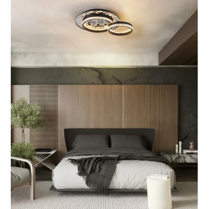 Globo - LED-Deckenleuchte LED/24W/230V 3000K 40x50,5 cm schwarz/glänzendes Chrom