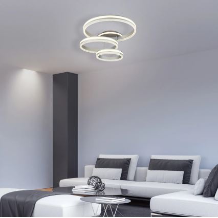 Globo - Plafonnier LED dimmable/72W/230V 2700-6000K argenté + télécommande