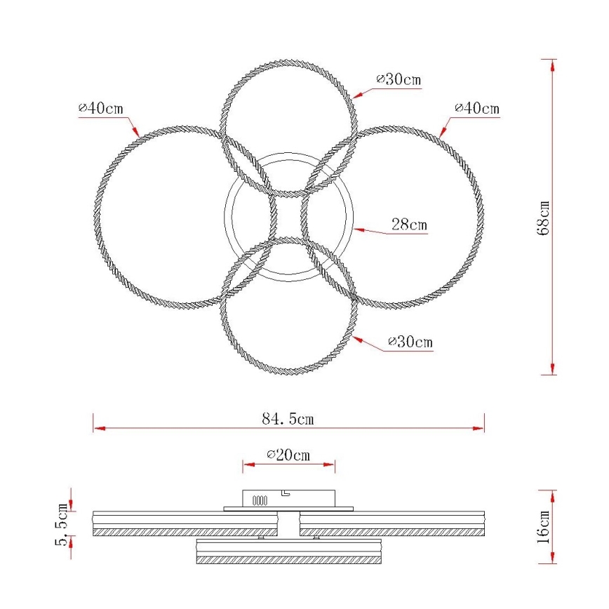Globo - Plafonnier LED dimmable LED/90W/230V 2700-6000K argenté + télécommande