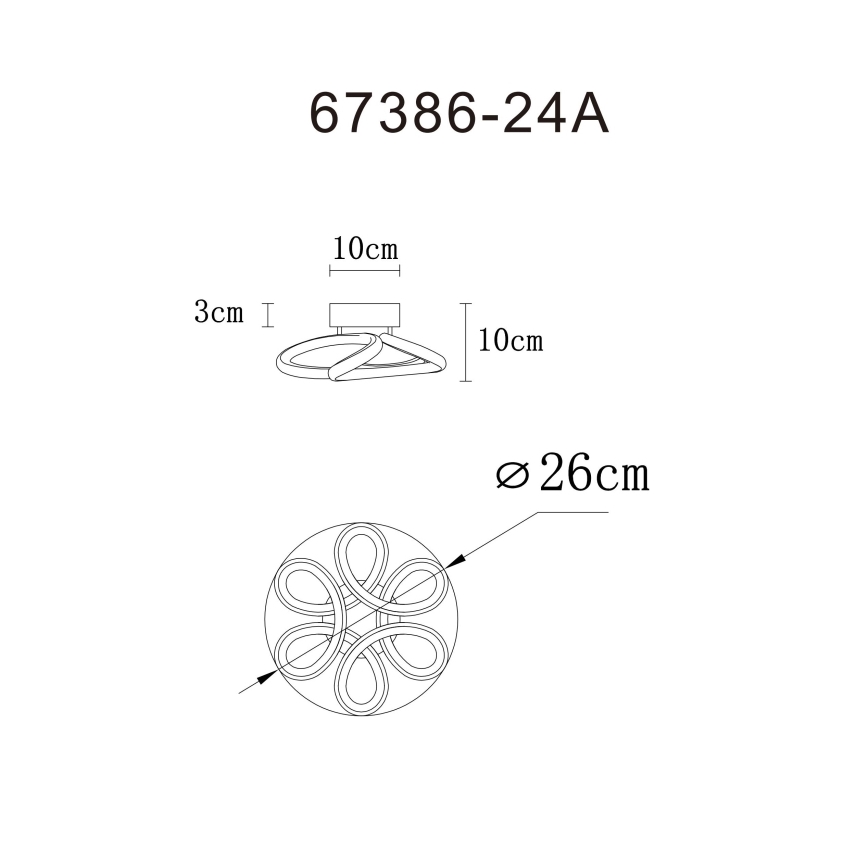 Globo - Plafonnier LED/24W/230V 2700/4000/6000K d. 26 cm noir
