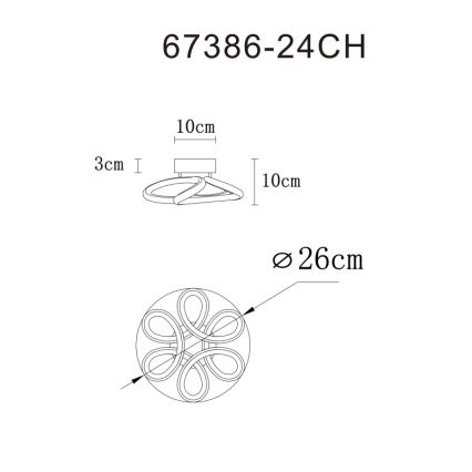 Globo - Plafonnier LED/24W/230V 2700/4000/6000K d. 26 cm doré