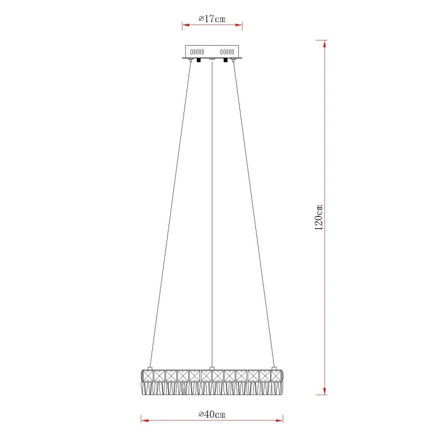 Globo - Lampadario LED dimmerabile a sospensione su cavo LED/24W/230V 2700-6000K trasparente + telecomando