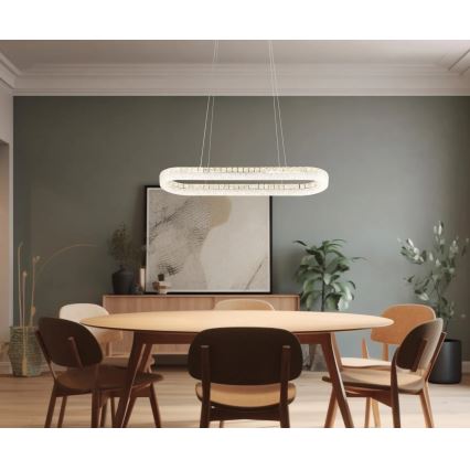 Globo - Lampadario LED dimmerabile a sospensione su cavo LED/40W/230V 2700-6000K trasparente + telecomando