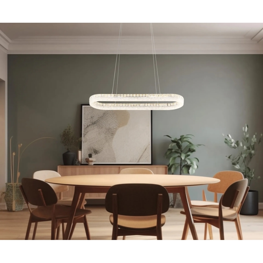 Globo - Dimmbare LED-Pendelleuchte an Drahtseil LED/40W/230V 2700-6000K klar + Fernbedienung
